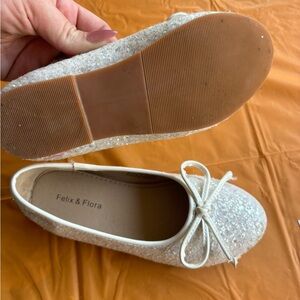 Girls sparkle slip on dress shoes